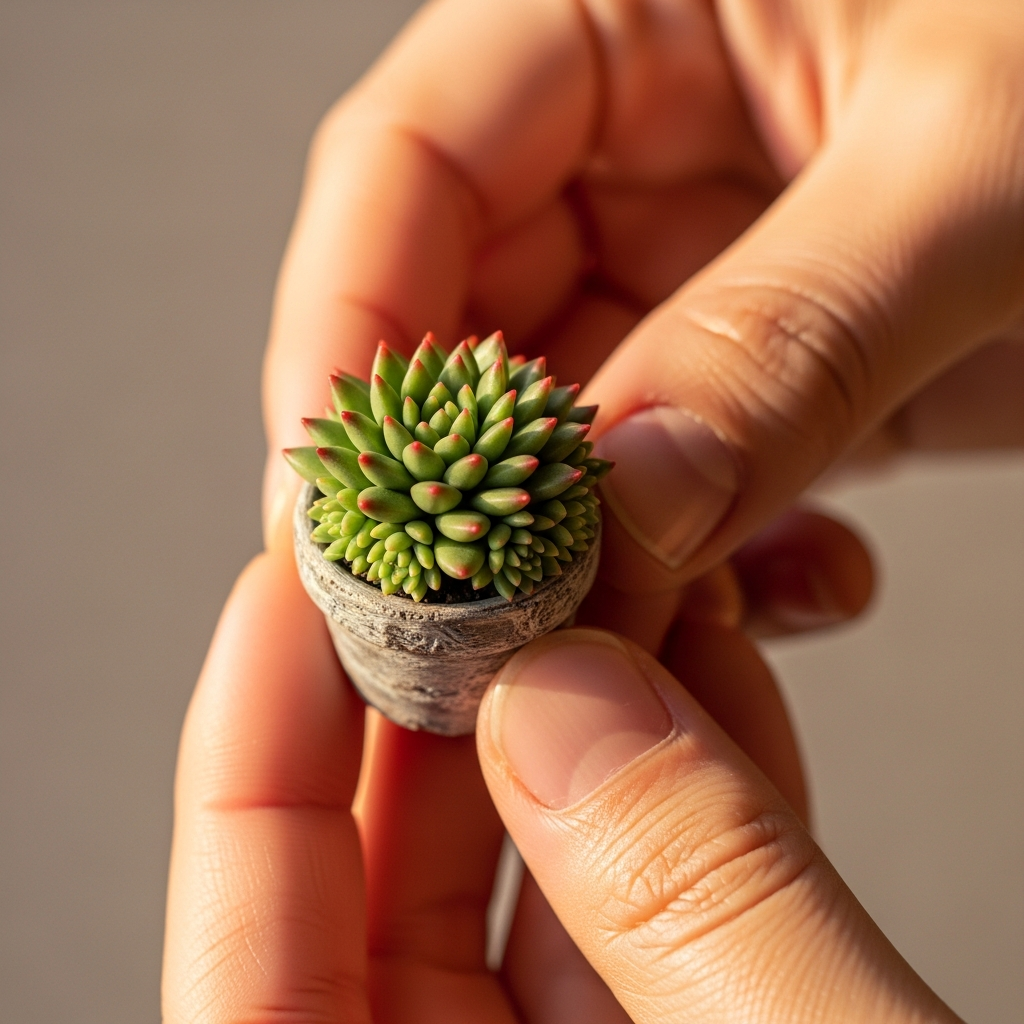Миниатюрный суккулент из глины